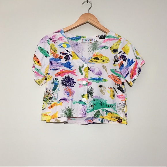 Jam’s World Tops - Vintage Jam’s World Colorful Koi Crop Top